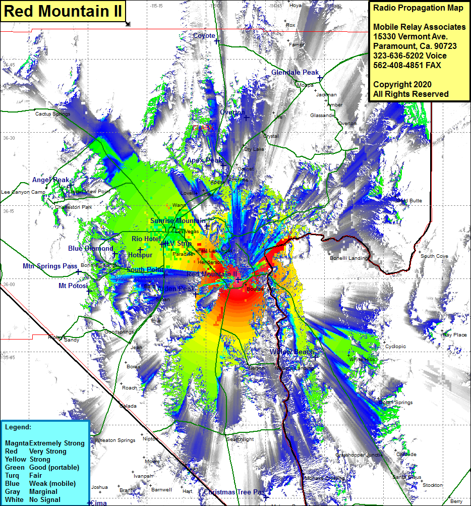 heat map radio coverage Red Mountain II